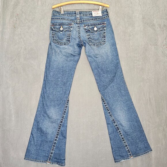 Vtg True Religion Denim Joey Low Rise Flare Jeans Twisted Seam Womens 27 A5-2 - Picture 10 of 10